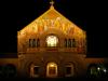 Memorial Church, Stanford University, at night.